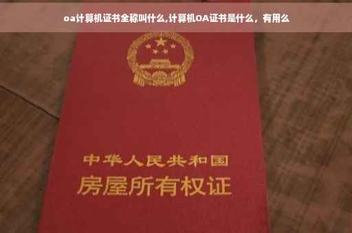 oa计算机证书全称叫什么,计算机OA证书是什么，有用么