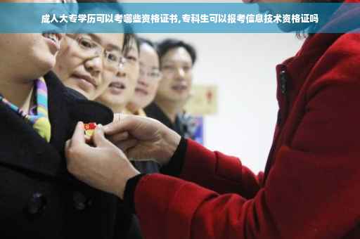 成人大专学历可以考哪些资格证书,专科生可以报考信息技术资格证吗