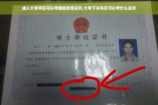 成人大专学历可以考哪些资格证书,大专下半年还可以考什么证书