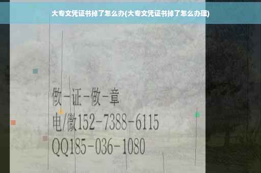 大专文凭证书掉了怎么办(大专文凭证书掉了怎么办理)