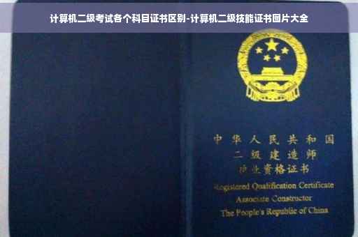 计算机二级考试各个科目证书区别-计算机二级技能证书图片大全
