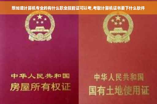 想知道计算机专业的有什么职业技能证可以考,考取计算机证书要下什么软件