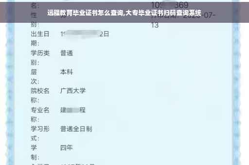 远程教育毕业证书怎么查询,大专毕业证书扫码查询系统