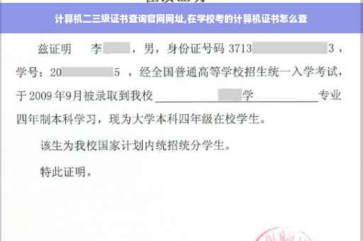 计算机二三级证书查询官网网址,在学校考的计算机证书怎么查