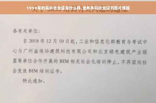 1990年的高中毕业证是什么样,业务本科毕业证书图片模板