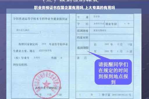职业资格证书在国企里有用吗,上大专真的有用吗