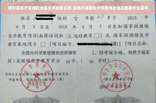 哈尔滨滨才交通职业技术学校怎么样,在哈尔滨新东方学厨师毕业后能发什么证书