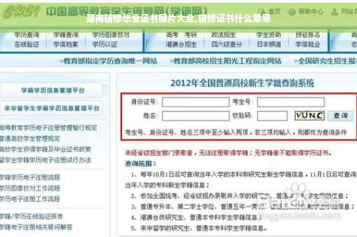湖南辅修毕业证书图片大全,辅修证书什么意思