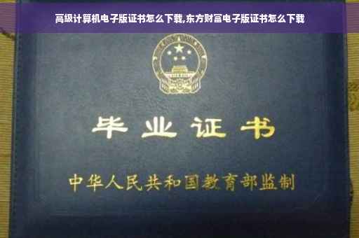 高级计算机电子版证书怎么下载,东方财富电子版证书怎么下载