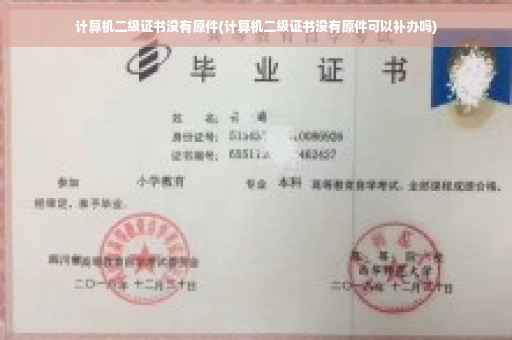 计算机二级证书没有原件(计算机二级证书没有原件可以补办吗)