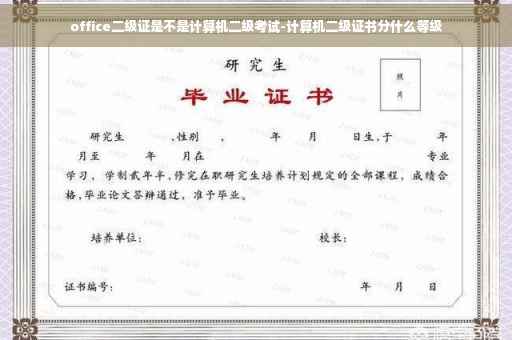 office二级证是不是计算机二级考试-计算机二级证书分什么等级