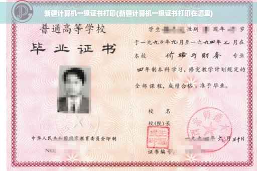 新疆计算机一级证书打印(新疆计算机一级证书打印在哪里)