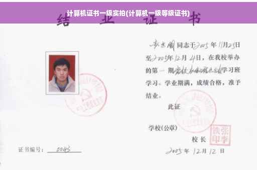 计算机证书一级实拍(计算机一级等级证书)
