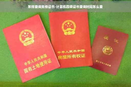 怎样查询资格证书-计算机四级证书查询时间怎么查