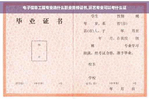 电子信息工程专业选什么职业资格证书,环艺专业可以考什么证 电子信息工程专业选什么职业资格证书,环艺专业可以考什么证