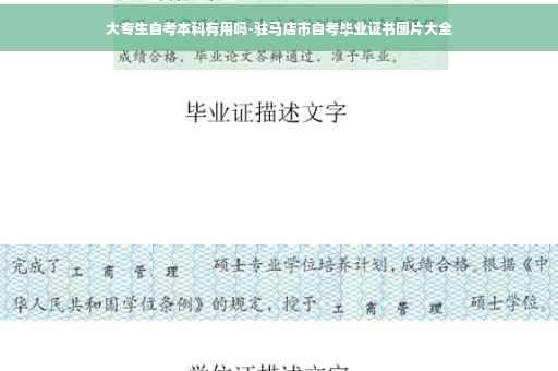 大专生自考本科有用吗-驻马店市自考毕业证书图片大全