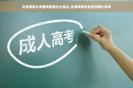 北京语言大学商学院是什么档次,北语专科毕业证书图片样本
