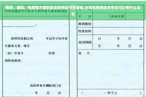 网络，通信，电路等方面的职业资格证书有哪些,计算机网络技术专业可以考什么证书