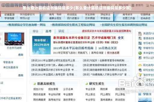 怎么查计算机证书编码是多少(怎么查计算机证书编码是多少啊)