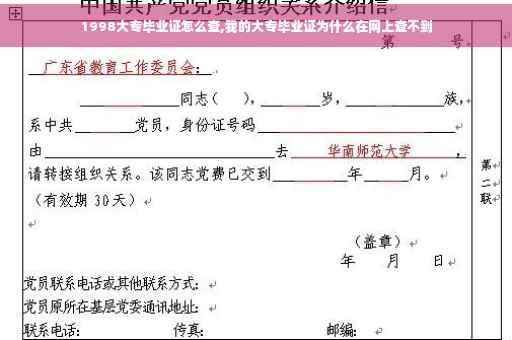 1998大专毕业证怎么查,我的大专毕业证为什么在网上查不到
