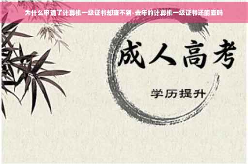 为什么申请了计算机一级证书却查不到-去年的计算机一级证书还能查吗