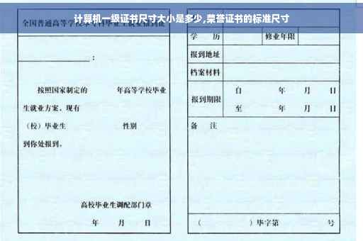 计算机一级证书尺寸大小是多少,荣誉证书的标准尺寸