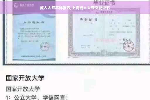成人大专怎样报名,上海成人大专文凭证书
