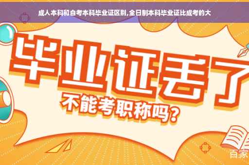 成人本科和自考本科毕业证区别,全日制本科毕业证比成考的大