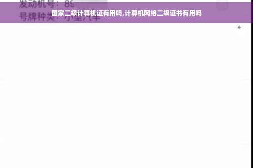 国家二级计算机证有用吗,计算机网络二级证书有用吗
