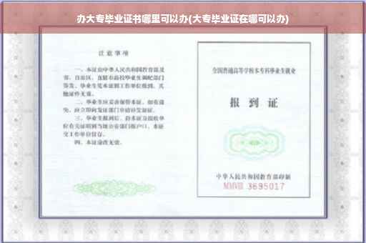 办大专毕业证书哪里可以办(大专毕业证在哪可以办)