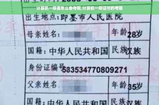计算机一级要怎么备考啊,计算机一级证书的考题