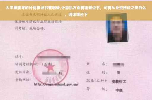 大学里能考的计算机证书有哪些,计算机方面有哪些证书，可有从业资格证之类的么，请详细说下