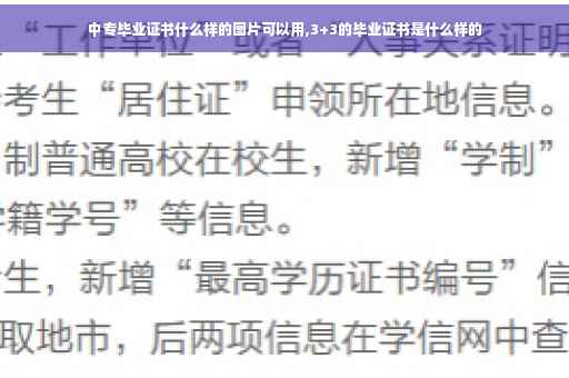 中专毕业证书什么样的图片可以用,3+3的毕业证书是什么样的