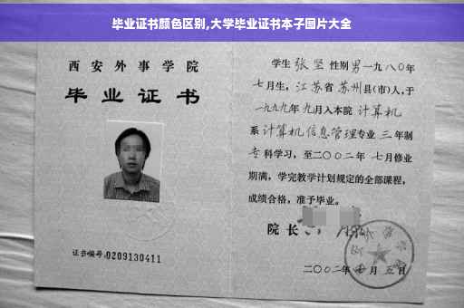 毕业证书颜色区别,大学毕业证书本子图片大全