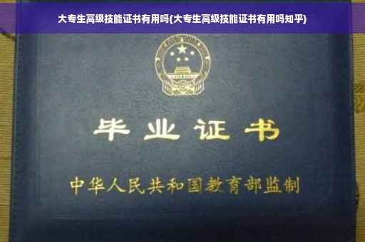 大专生高级技能证书有用吗(大专生高级技能证书有用吗知乎)