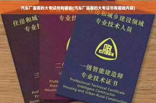 汽车厂需要的大专证书有哪些(汽车厂需要的大专证书有哪些内容)
