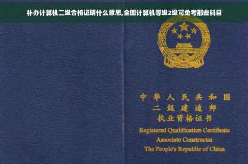 补办计算机二级合格证明什么意思,全国计算机等级2级可免考那些科目
