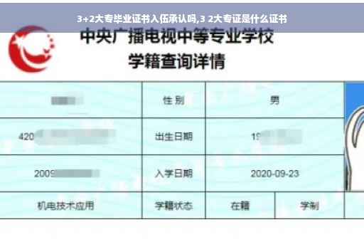 3+2大专毕业证书入伍承认吗,3 2大专证是什么证书