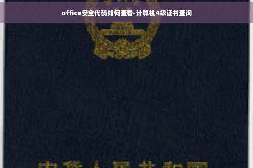 office安全代码如何查看-计算机4级证书查询