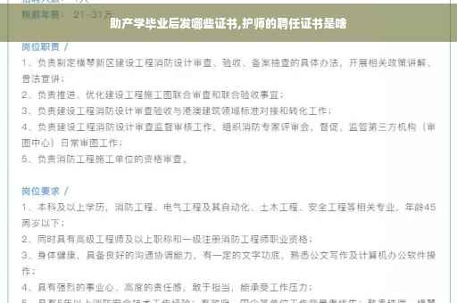 助产学毕业后发哪些证书,护师的聘任证书是啥