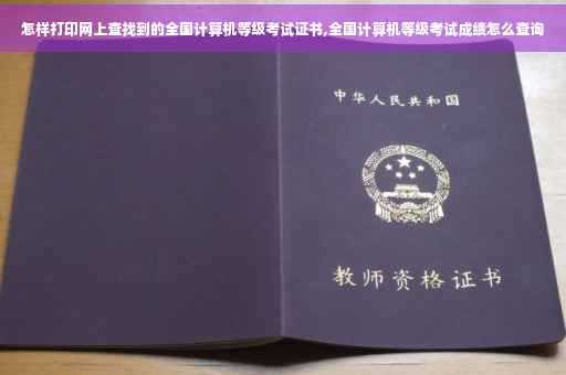 怎样打印网上查找到的全国计算机等级考试证书,全国计算机等级考试成绩怎么查询