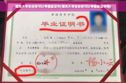 建筑大专生在校可以考哪些证书(建筑大专生在校可以考哪些证书呢)