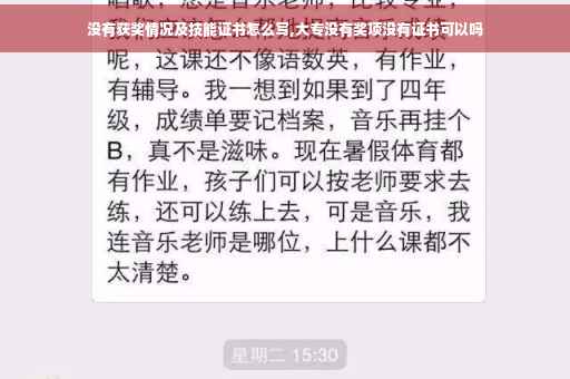 没有获奖情况及技能证书怎么写,大专没有奖项没有证书可以吗