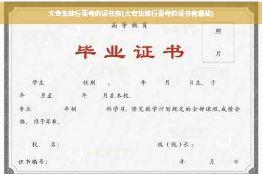 大专生转行要考的证书有(大专生转行要考的证书有哪些)
