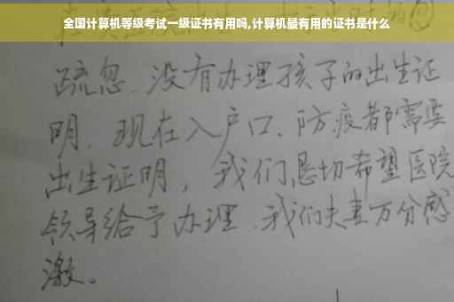 全国计算机等级考试一级证书有用吗,计算机最有用的证书是什么