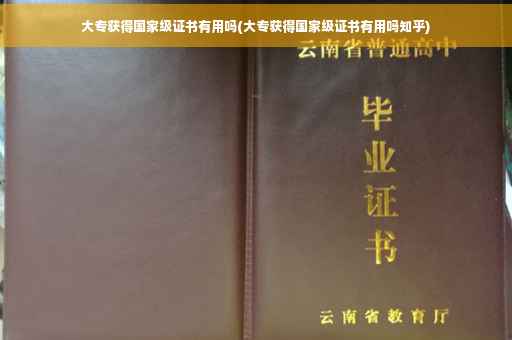 大专获得国家级证书有用吗(大专获得国家级证书有用吗知乎)