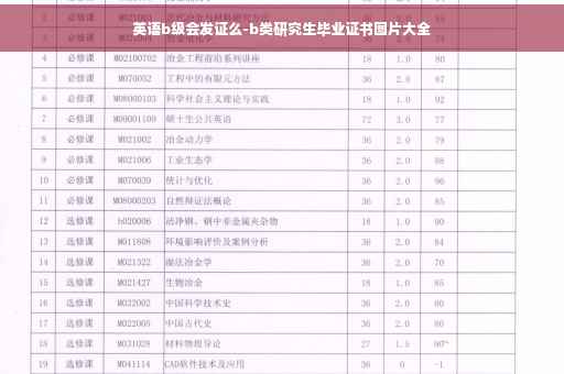 英语b级会发证么-b类研究生毕业证书图片大全