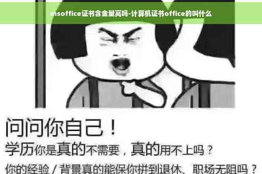 msoffice证书含金量高吗-计算机证书office的叫什么