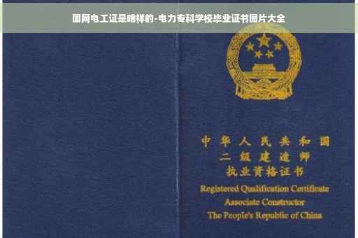 国网电工证是啥样的-电力专科学校毕业证书图片大全