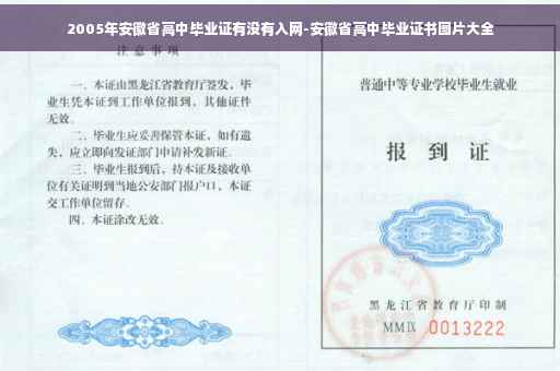 2005年安徽省高中毕业证有没有入网-安徽省高中毕业证书图片大全